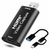 Picture of Video Capture Card, HDMI to USB/Micro USB/Type-C Game Capture Card 1080P Record via DSLR Camcorder Action Cam