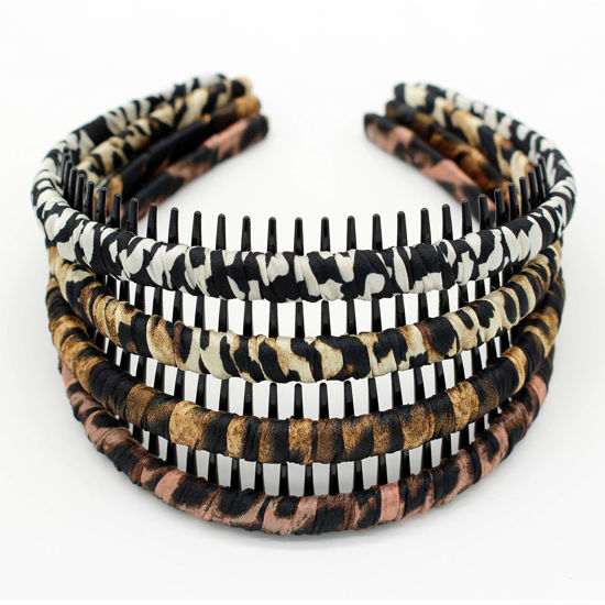 Picture of JOBAND Leopard Print hairbands,hair Headbands for women Fashion Hair Accessories Non-slip hair hairband Resin comb teeth hair hoop (4 color)