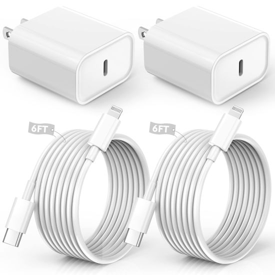 Picture of iPhone Charger Fast Charging,【Apple MFi Certified】2Pack Type C Fast Apple Charger Block Adapter 6FT USB-C to Lightning Cable for iPhone 14/13/13 Pro/12/12 Pro/12 Pro Max/11/Xs Max/XR/X/SE,iPad,AirPods