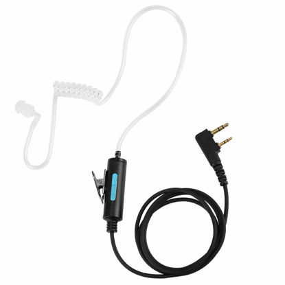 Picture of SAMCOM Two Way Radio Earpiece with Clear Acoustic Tube Walkie Talkie 2 Pin Security Headset with Mic Radios