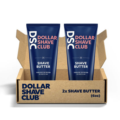 Picture of Dollar Shave Club Shave Butter, For Sensitive Skin, A Translucent Shaving Cream & Gel Alternative, Designed For A Gentle Glide, Helps To Fight Razor Bumps and Ingrown Hairs (Pack of 2), Blue