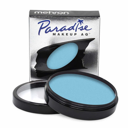 Picture of Mehron Makeup Paradise Makeup AQ Pro Size | Perfect for Stage & Screen Performance, Face & Body Painting, Special FX, Beauty, Cosplay, and Halloween | Water Activated Face Paint & Body Paint 1.4 oz (40 g) (Light Blue)