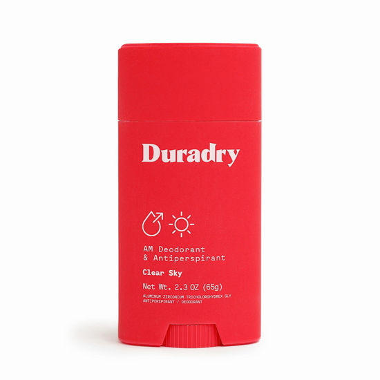 Picture of Duradry AM Deodorant & Antiperspirant - Prescription Strength Deodorant for Hyperhidrosis, Antiperspirant for Women & Men, Armpit Sweat Protection, Silicone-free - Clear Sky, 2.3 Oz (Pack of 1)