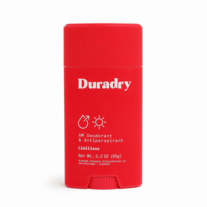 Picture of Duradry AM Deodorant & Antiperspirant - Prescription Strength Deodorant for Hyperhidrosis, Antiperspirant for Women & Men, Armpit Sweat Protection, Silicone-free - Limitless, 2.3 Oz (Pack of 1)