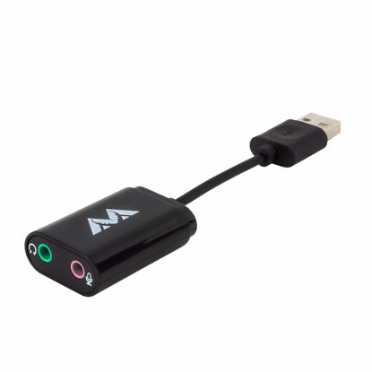 Picture of Antlion Audio USB Stereo Sound Card Adapter for Microphones and Headphones Compatible with PCs, PS4, and USB-Ready Devices Type-A USB to 3.5mm Audio and Mic Jacks