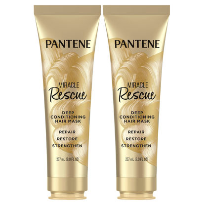Picture of Pantene Hair Mask, Miracle Rescue Deep Conditioning Treatment, Hydrate Dry Hair, Pack of 2, 8 Oz Each