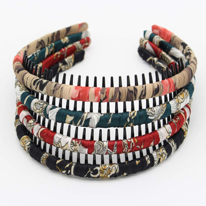 Picture of JOBAND boho hair band headbands for women/Girls teeth Comb Hair Accessories Non-slip hairband Resin hair hoop (4 PCS)