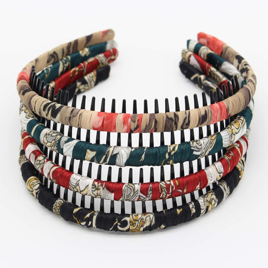 Picture of JOBAND boho hair band headbands for women/Girls teeth Comb Hair Accessories Non-slip hairband Resin hair hoop (4 PCS)