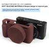 Picture of Easy Hood Camera Case for Sony ZV-1 Camera Removable Lens Cover,Anti-Scratch Silicone Soft Camera Case Compatible with Sony ZV-1 ZV1 Camera(Brown)