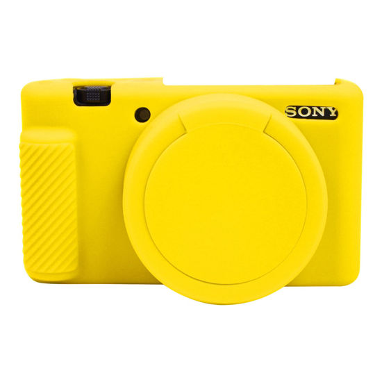 Picture of Easy Hood Camera Case for Sony ZV-1 Camera Removable Lens Cover,Anti-Scratch Silicone Soft Camera Case Compatible with Sony ZV-1 ZV1 Camera(Yellow)