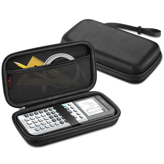 Picture of SKYREH Graphing Calculator Carrying Case for TI-84 Plus CE, Hard EVA Shockproof Protective Case for Texas Instruments TI-84 Plus CE/TI-83 Plus CE/TI-Nspire CX II CAS/Tl-Nspire-CX-ll (Black)
