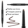 Picture of Eyebrow Stamp Pencil Kit for Eyebrows, Makeup Brow Stamp Trio Kit with Waterproof Eyebrow Pencil, Eyeliner, Eyebrow Pomade, and Dual-ended Eyebrow Brush - Chocolate