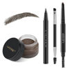 Picture of Eyebrow Stamp Pencil Kit for Eyebrows, Makeup Brow Stamp Trio Kit with Waterproof Eyebrow Pencil, Eyeliner, Eyebrow Pomade, and Dual-ended Eyebrow Brush - Black Brown