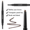 Picture of Eyebrow Stamp Pencil Kit for Eyebrows, Makeup Brow Stamp Trio Kit with Waterproof Eyebrow Pencil, Eyeliner, Eyebrow Pomade, and Dual-ended Eyebrow Brush - Black Brown