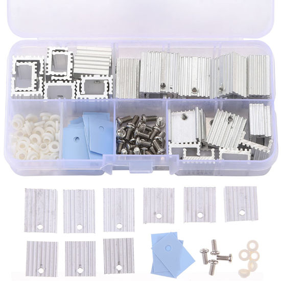 GetUSCart Jienk 30Pcs TO220 Aluminum Heatsink & Insulator/Mounting