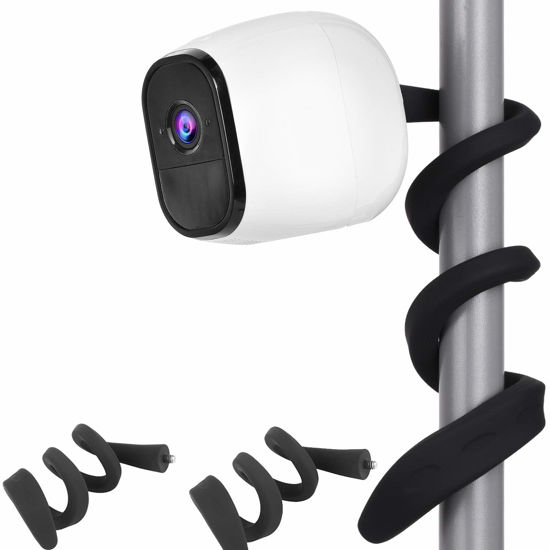 Picture of 2 Pack Flexible Twist Mount Compatible with Arlo Pro 2,Arlo Ultra,Arlo Pro,Arlo Baby, Arlo Pro 3, Arlo Go,Arlo Wall Mount Bracket,Attach Your Arlo Camera Wherever You Like Without Any Tools - Black