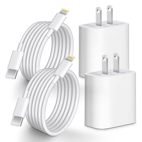 Picture of iPhone 13 14 Fast Charger, 2-Pack 20W PD iPhone Charger Fast Charging USB C Wall Charger with 6FT USB C to Lightning Cord Compatible with iPhone 14 13 12 11 Pro Max,14 Plus,XR,XSMAX,iPad