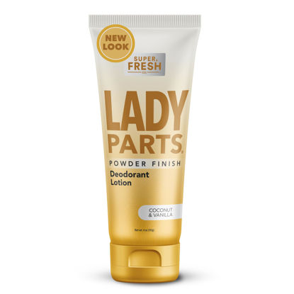 Picture of Lady Parts Whole Body Deodorant Lotion for Women - LOTION to POWDER for Privates & Full Body - Stop Odor Absorb Sweat & Stay Fresh - Aluminum Free Feminine Hygiene - Lightly Scented - 4oz
