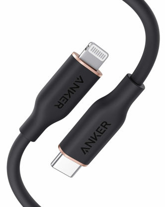 Picture of Anker USB-C to Lightning Cable, 641 Cable (Midnight Black, 3ft), MFi Certified, Powerline III Flow Silicone Fast Charging Cable for iPhone 13 13 Pro 12 11 X XS XR 8 Plus (Charger Not Included)