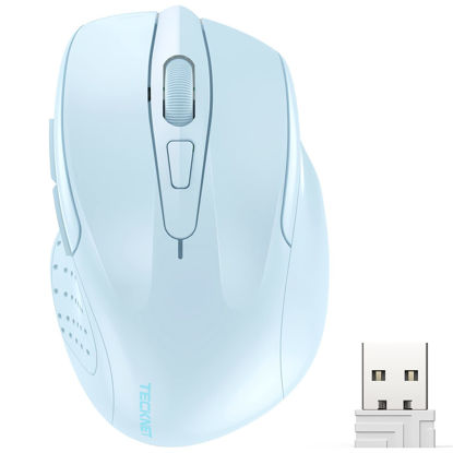 Picture of TECKNET Wireless Mouse, 2.4G Ergonomic Optical Mouse, Computer Mouse for Laptop, PC, Computer, Chromebook, Notebook, 6 Buttons, 24 Months Battery Life, 2600 DPI, 5 Adjustment Levels