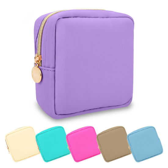 Small Pencil Case Makeup Bag for Purse Cute Pencil Pouch Preppy Nylon  Makeup Brush Bag with Zipper Girls Portable Stationery Storage Case Small Pen  Bag for Office School College(Slim-Periwinkle) Periwinkle Slim