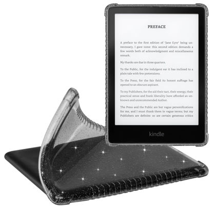 Picture of CoBak Clear Case for All-New Kindle Paperwhite 11th Gen 2021 & Signature Edition(6.8") - Lightweight, Scratch-Proof Silicone Back Cover, Black Glitter