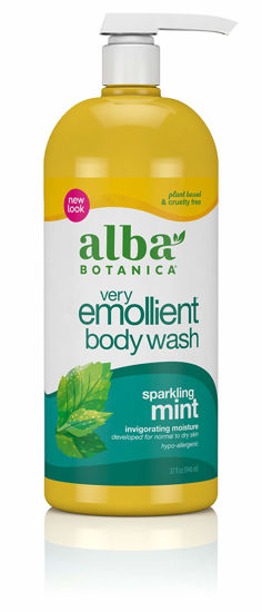 Picture of Alba Botanica Very Emollient Bath & Shower Gel, Sparkling Mint, 32 Oz (Packaging May Vary)