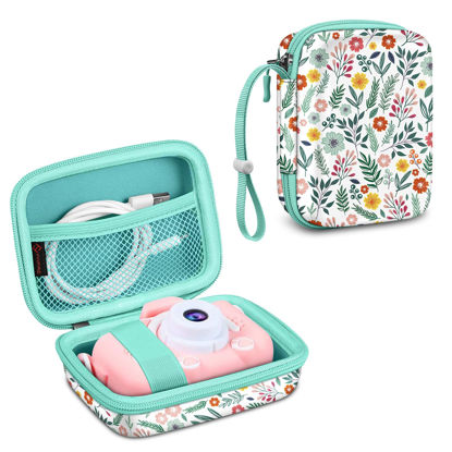 Picture of Fintie Kids Camera Case Compatible with Seckton/GKTZ/WOWGO/OMZER/Suncity/Agoigo/Ourlife/Rindol/Unicorn Toys Digital Camera & Video Camera, Hard Carrying Bag with Inner Pocket, Spring Bloom