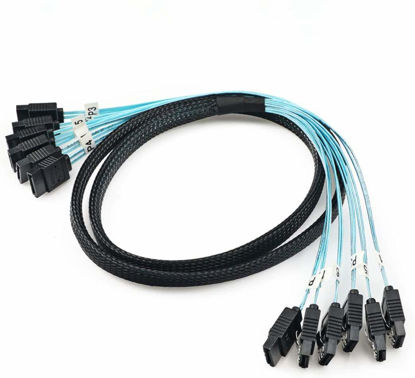 Picture of CABLEDECONN High Speed 6pcs/Set Sata 3 SATA Cable SAS Cable 6Gbps for Server 1M