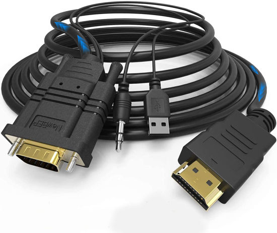 GetUSCart NewBEP VGA to HDMI Adapter Cable 6Ft 1.8m VGA to HDMI