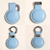 Picture of KEEPXYZ Genuine Leather Airtag Holder Suitable for Apple Airtag Keychain Leather, Secure Air Tag Holder with Stainless Steel Ring Lock, Durable Airtag Case Cover Key Ring - Blue V2.0 (No Hole)