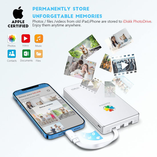 GetUSCart iDiskk Mfi Certified 2TB External Hard Drive for iPhone