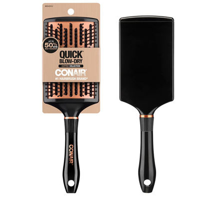 Picture of Conair Quick Blow-Dry Copper Collection, Curved Paddle Brush, Hair Brush, 1 count