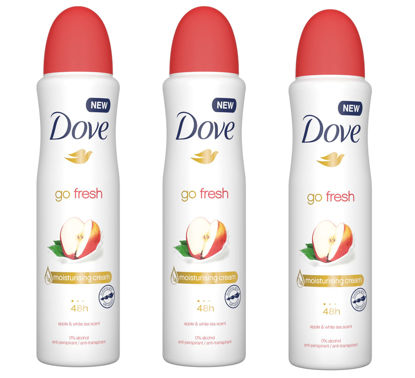 Picture of 3 Pack Dove Go Fresh Apple & White Tea Antiperspirant Deodorant Spray, 150ml