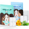 Picture of LitBear Acne Pimple Patches, 6 Sizes 100 Patches for Zit Breakouts, Large Acne Patches for Face, Chin, or Body, Acne Spot Treatment with Tea Tree & Calendula Oil, Hydrocolloid Bandages for Acne Skin