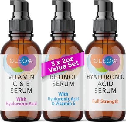 Picture of INTRODUCTORY OFFER - Retinol Serum for Face - Vitamin C Face Serum with Hyaluronic Acid Serum for Face, Retinol Face Anti Aging Serum, Vitamin C Serum for Face, Glow Face Serum for Women 3x2 fl GLEOW