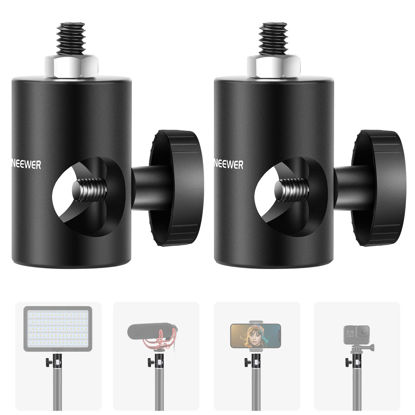Picture of Neewer Rapid Adapter Convert with 1/4" Screw 2-Pack, Multi-Functional Light Stand Tip Adapter - Fit for Studio Monitor Stand, Camera Mount, Photo Studio Photography Light Stand - ST12