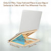 Picture of Skoioje Wooden Laptop Stand, Foldable Wood Laptop Riser Adjustable Computer Wooden MacBook Stand for Desk Portable Universal Notebook Laptop Holder with Multiple Angles for Laptops Up to 15.6 inches