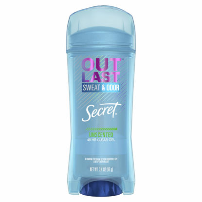 Picture of Secret Outlast Clear Gel Antiperspirant Deodorant for Women, Unscented 3.4 oz