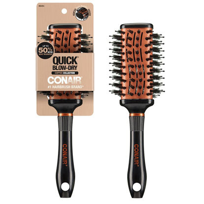 Picture of Conair Quick Blow-Dry Copper Collection, Vented Porcupine Oval Hairbrush, Hair Brush, 1 count