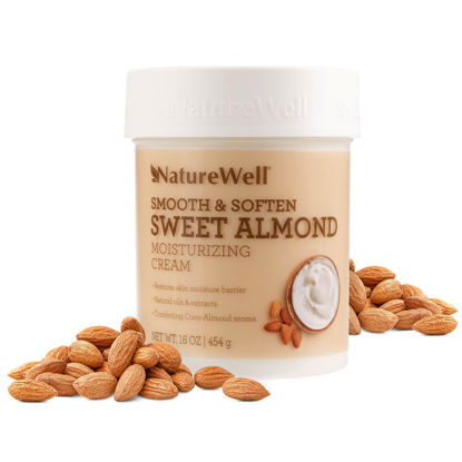 Picture of NATURE WELL Sweet Almond Smooth & Soften Moisturizing Cream For Face, Body, & Hands, Infused With Natural Oils & Extracts, Restores Skin Moisture Barrier, 16 Oz.