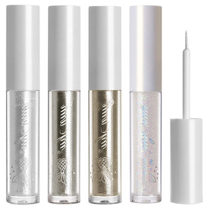 Picture of Erinde 4PCS Liquid Glitter Eyeliner EyeShadow Makeup, Tear Drop, Shimmer Metallic, Long Wearing Waterproof, Twinkle Under Eye Makeup Shadow Christmas Makeup