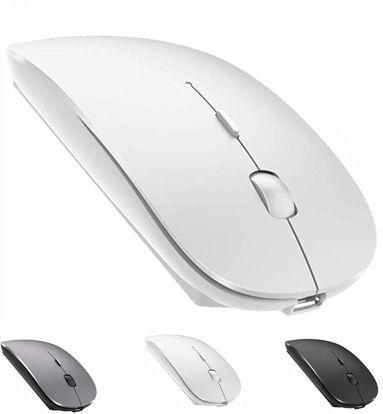 Picture of ZERU Bluetooth Mouse,Rechargeable Wireless Mouse for MacBook Pro,Bluetooth Wireless Mouse for MacBook Air Laptop PC Computer (White)