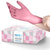 Picture of Hand-E Touch Pink Nitrile Disposable Gloves Medium, 100 Count - Esthetician, Nail Tech, Microblading, Hair Dye & Stylist, Salon, Cleaning Gloves - Latex Free Gloves