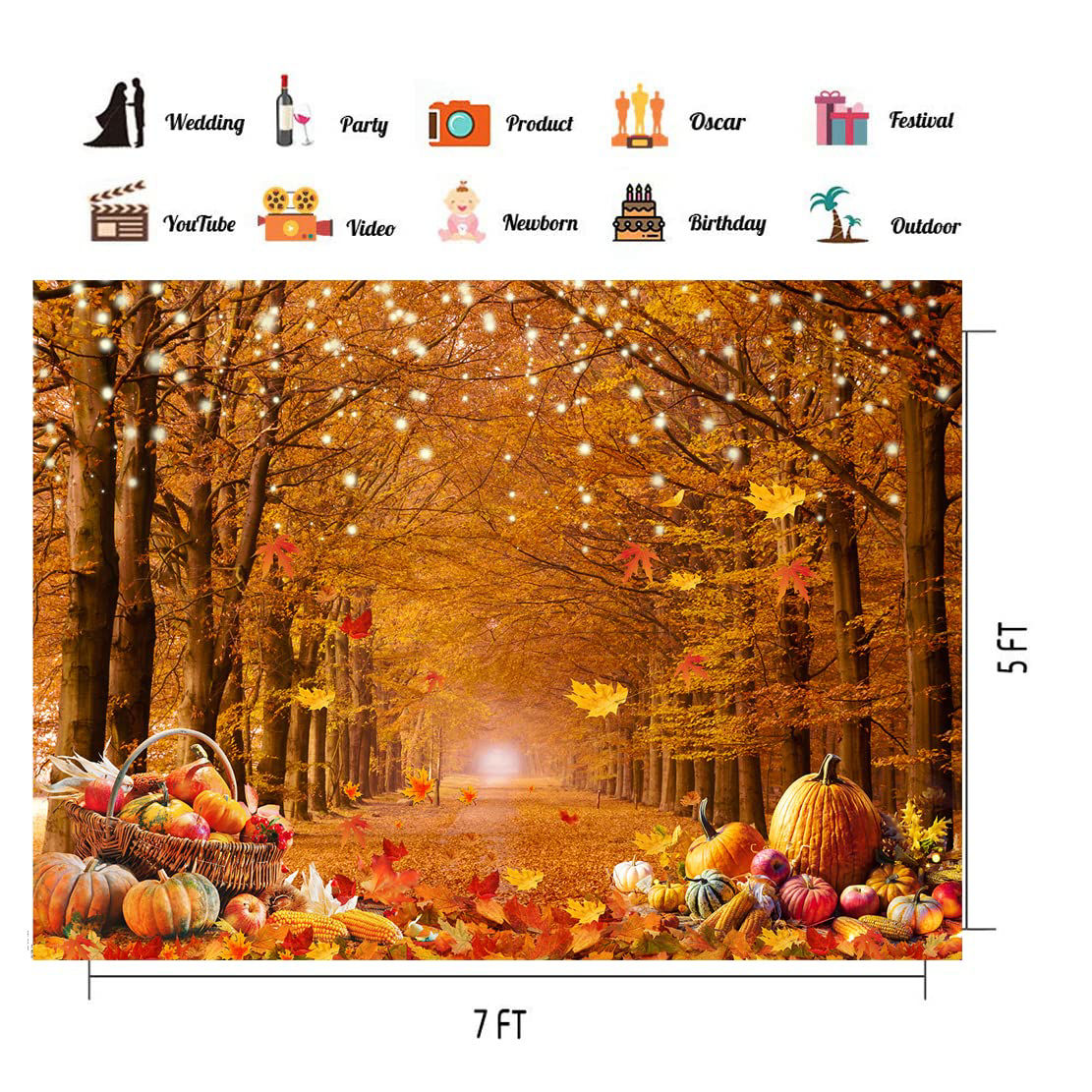 GetUSCart- CHAIYA 7x5ft Autumn Maple Forest Photography Backdrop Autumn ...