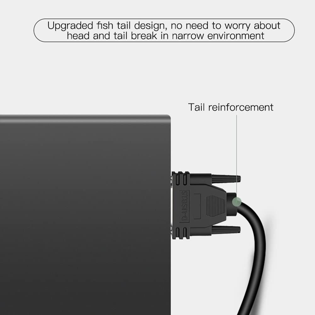 GetUSCart Jienk 6.56Ft 24AWG DB15 Female RS232 15 Pin Serial Extension