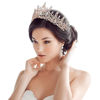 Picture of TOBATOBA Crystal Wedding Tiara for Women Rose Gold Crown Royal Queen Headband Metal Princess Bride Quinceanera Headpieces Birthday Prom Pageant Halloween Costume Cosplay