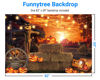 Picture of Funnytree 7x5FT Halloween Photography Backdrop Hallowmas Eve Gloomy Devil Pumpkin Scarecrow Background Horrible Scary Nightmare Party Banner Dress Up Decor Favors Gifts Photobooth Props