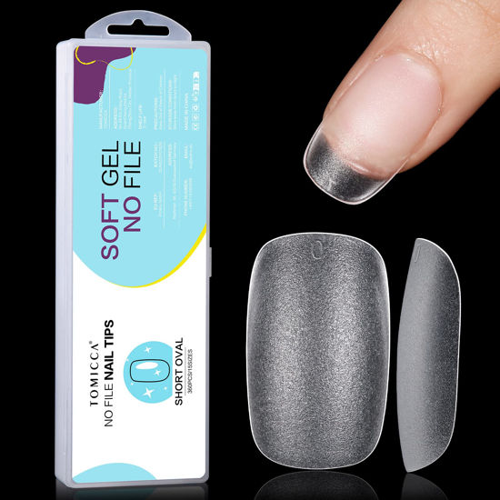 Full Cover Square Oval Transparent False Nail Tips Soft Gel - Temu