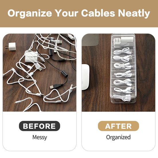 GetUSCart BiSiViO Clear Cable Management Box, Desktop Cable Organizer